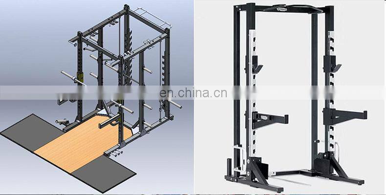 A multifunctional fitness machine squat horizontal push rack with single pull bar for the gym