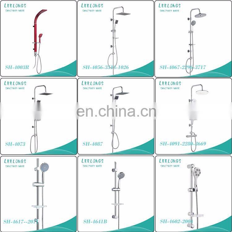 Luxury thermostiatic mixer faucet brass diverter adjustable height shower bar with rain shower head and hand shower