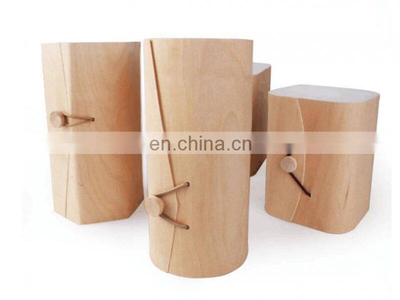 Rectangular wooden bamboo gift packing box with hinged lids