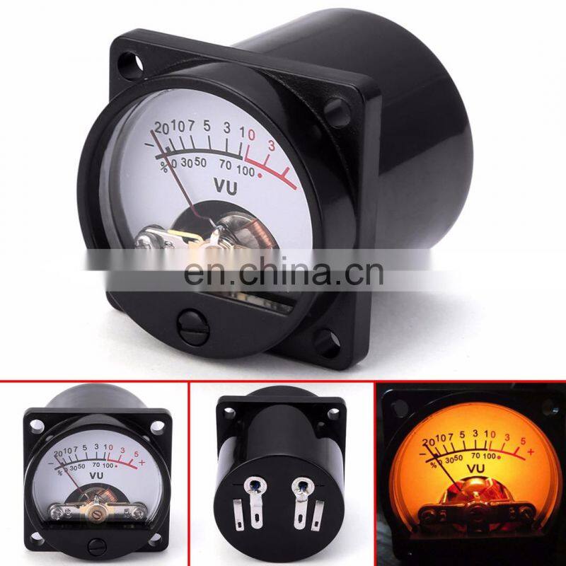 500UA Panel VU Meter 6-12V Bulb Warm Back Light Recording Audio Level Amp Meter For Audio equipment, VU panel Meter