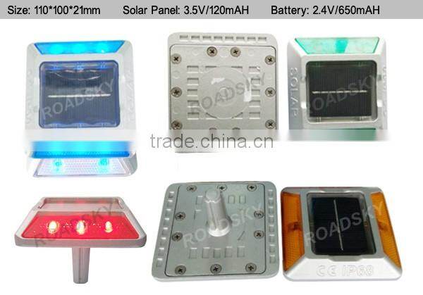 Square Red 6 LED 30 ton Outdoor LED Lighting Road Stud
