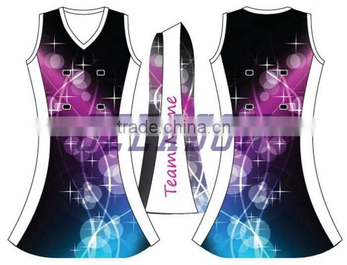 2016 custom netball uniforms dress with printing netball bibs