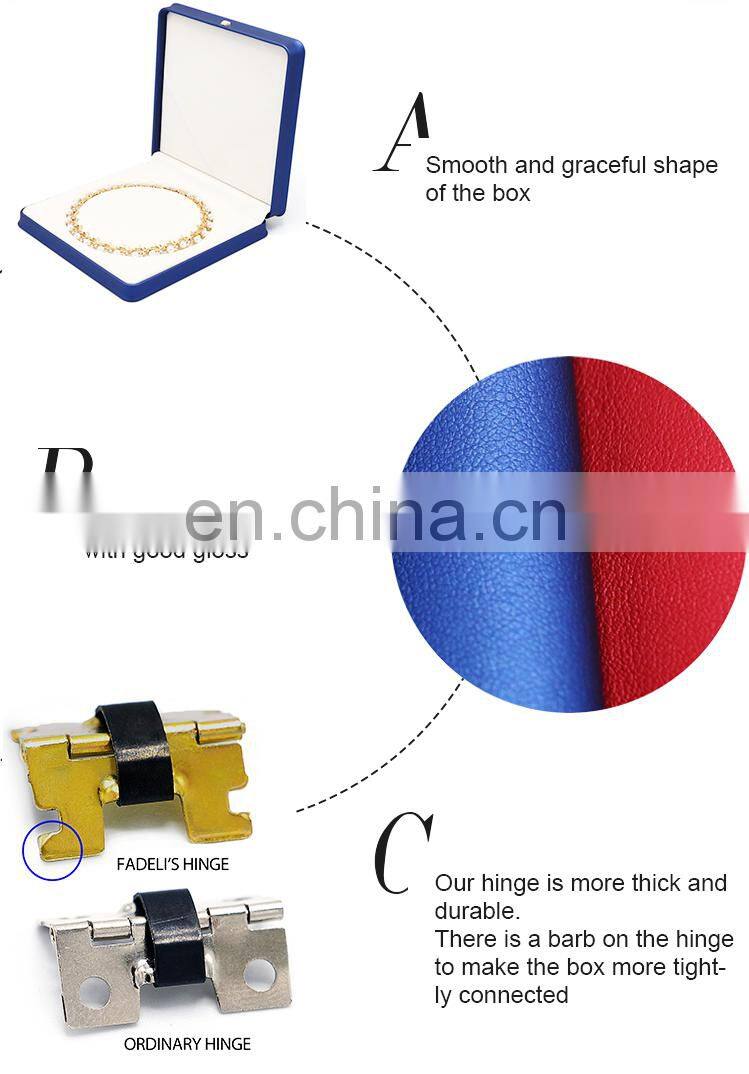 High-End Hot Style Velvet Inside Pu Leather Jewelry Box Luxury Necklace Box
