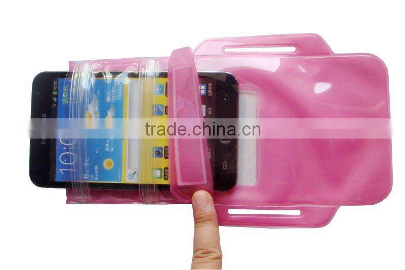 TPU recycling material wrist mobile phone zipper case for samsung galaxy note II beach dry bag