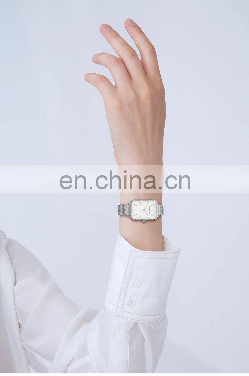 Hannah Martin 1241 Luxury Ladies Bracelet Quartz Watch Ultrathin Simple Japanese Movement Stainless Steel Mesh Belt Watches