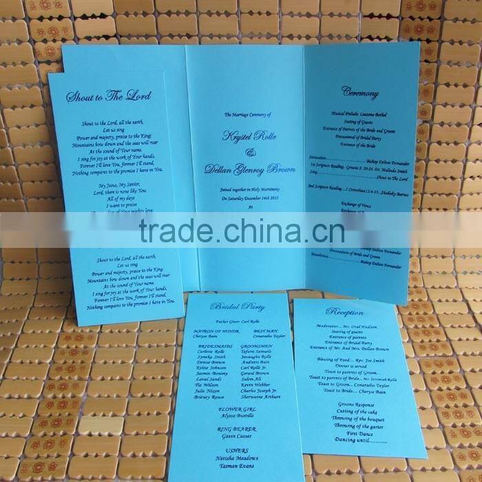 Best Price Modern Royal Diamond Blue Pocketfold Wedding Invitations