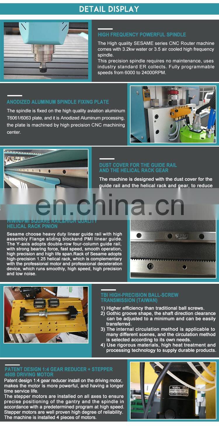 3D milling 1325 cnc wood router machine for foundry patterns moulds molds