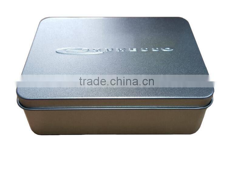 small square tea tin box