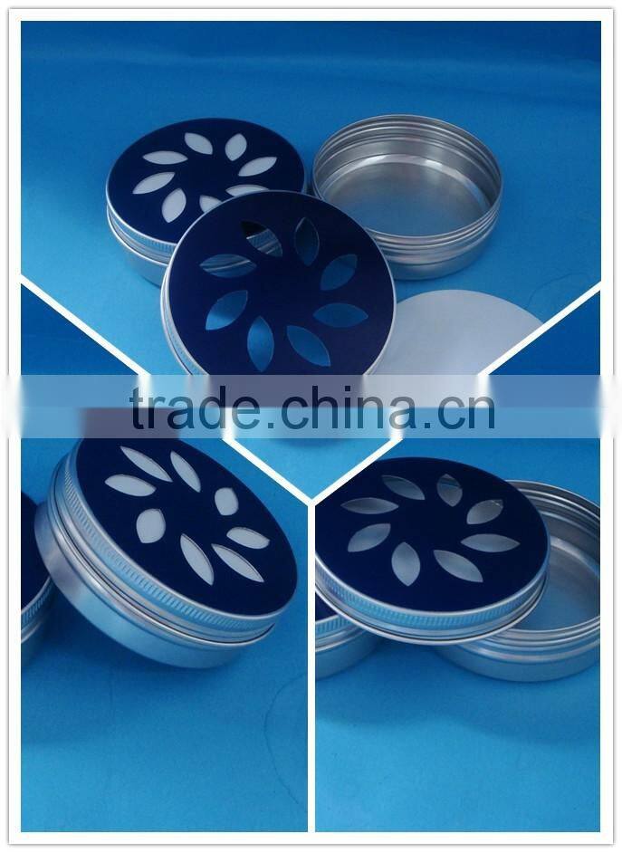 Hot sale empty aluminum cosmetic container face cream jar / aluminum cosmetic jar gel containers with clear lid