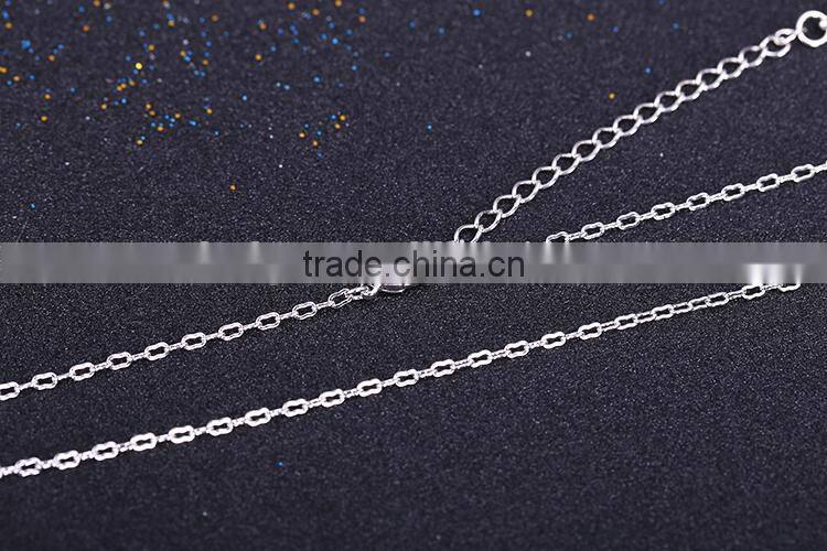 wholesale fashion jewelry rhodium plated cheap cable chain necklace