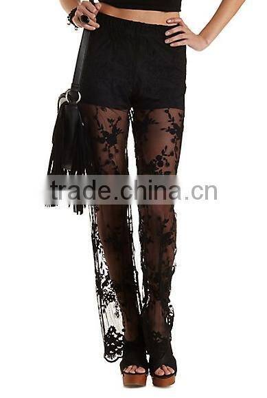 fashion leisure lace yarn pants