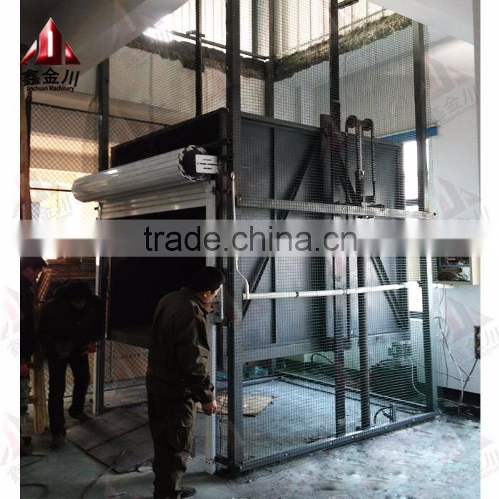 Vertical hydraulic cargo lift