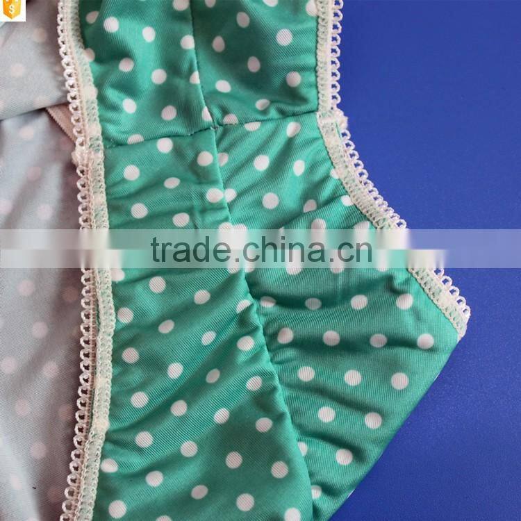 Latest cyan ruffle nylon full brief panties