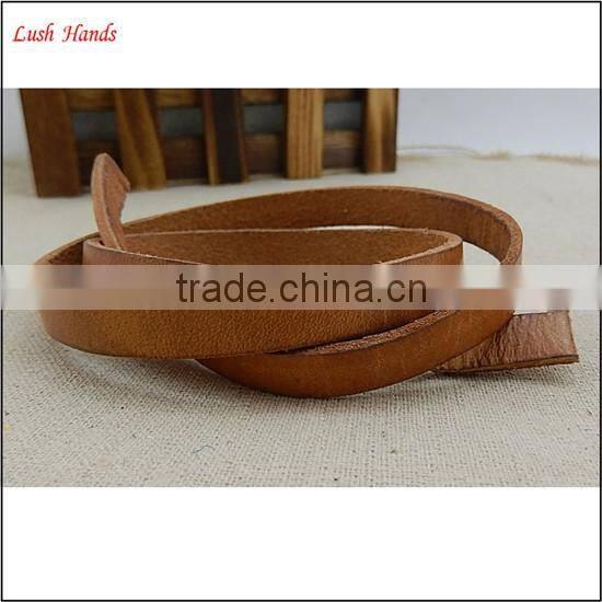 5mm buff flat leather cord for shoelace
