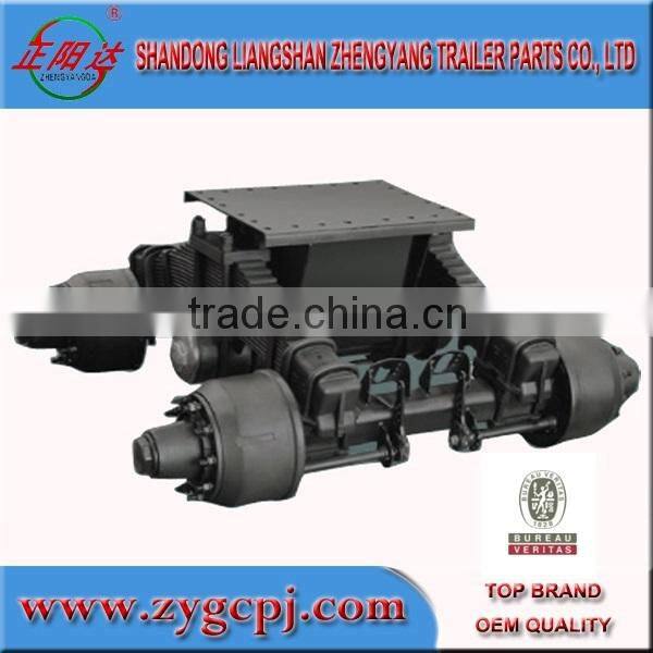 semi-trailer bogie suspension with axle