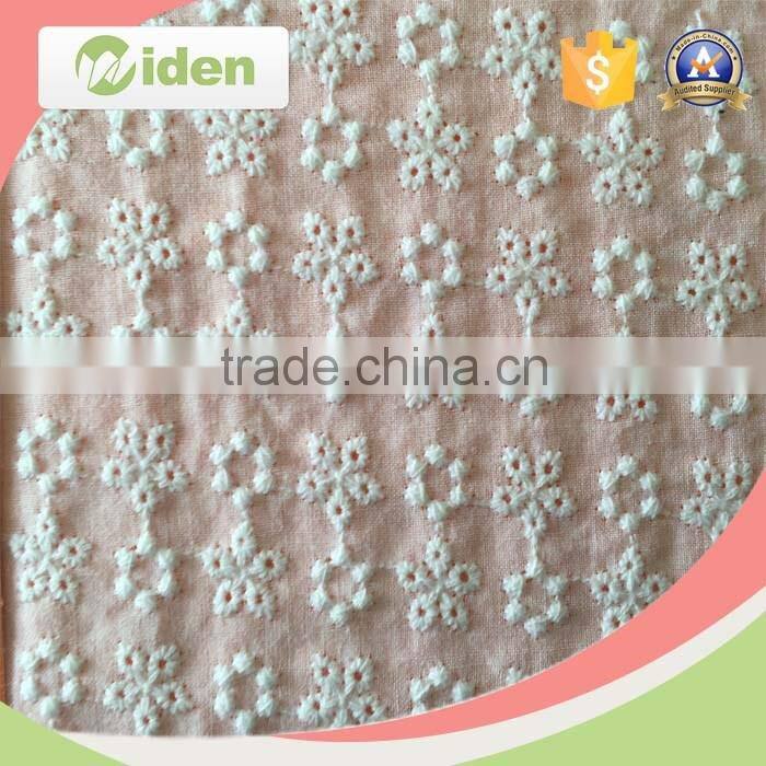 High productivity white color floral pattern cotton embroidery lace fabric