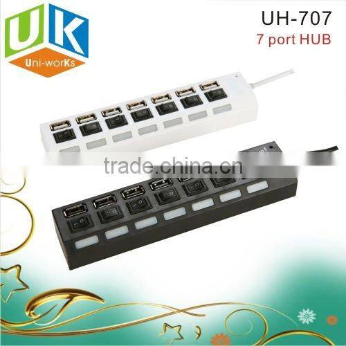 NEW 7 port usb2.0 hub with switchs