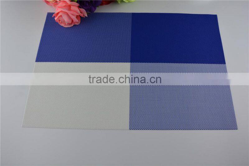 Newest PVC blue grid Placemat fashion pvc dining tab0le mat disc pads bowl plates coasters waterproof table cloth pad
