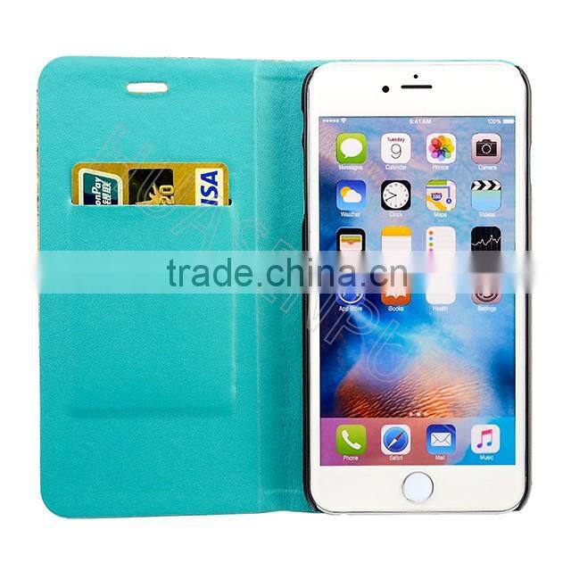 Stylish Natural Real Wood Flip Leather Case For iPhone6/6S