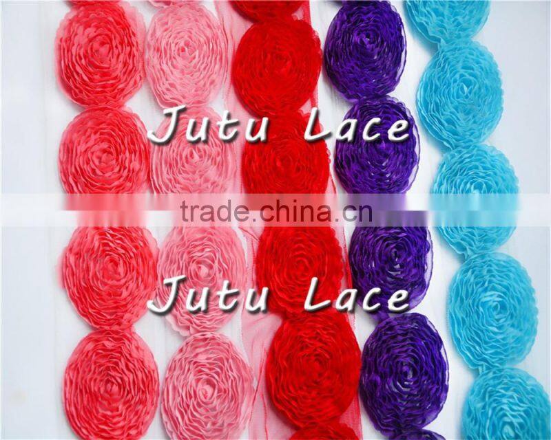 2016 Baby girl hair accessories/headband flower for kids, handmade chiffon flower