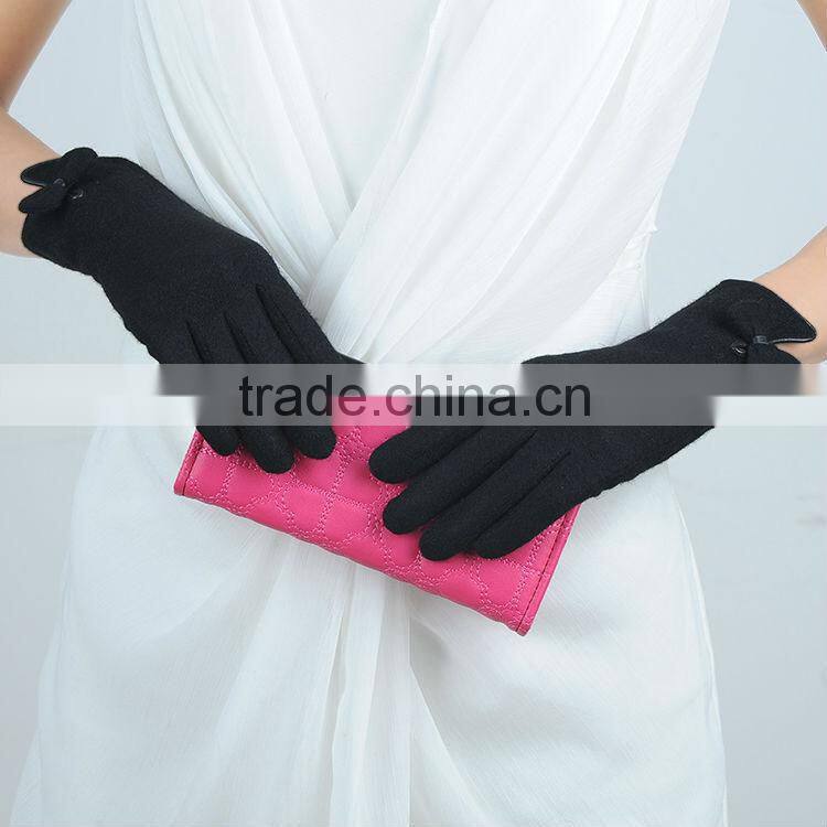 magic knitted woolen glove with matching bow tie on vent
