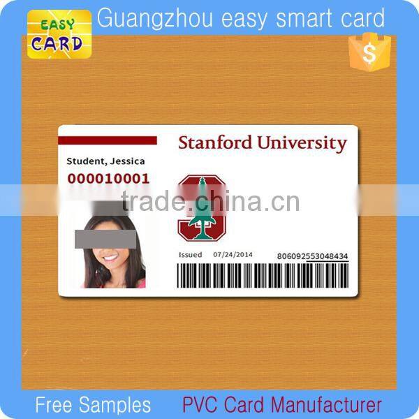 Customized printing rfid EM4200 school student id card with barcode