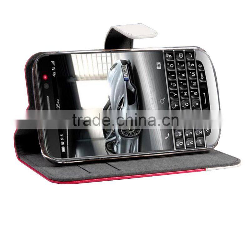 Wallet mobile phone leather case for Blackberry Classic Q20