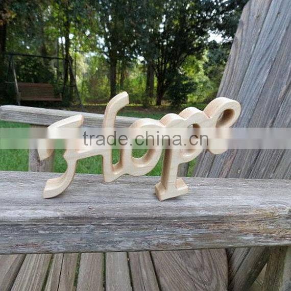 Decorative wood HOPE sign shelf sitter word art