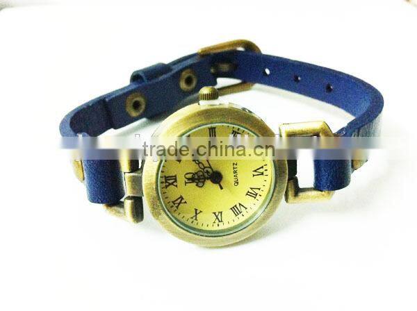 SWH 0651-3 China wholesalef genuine leather squre nail strap wrap ladies bracelet wrist watch