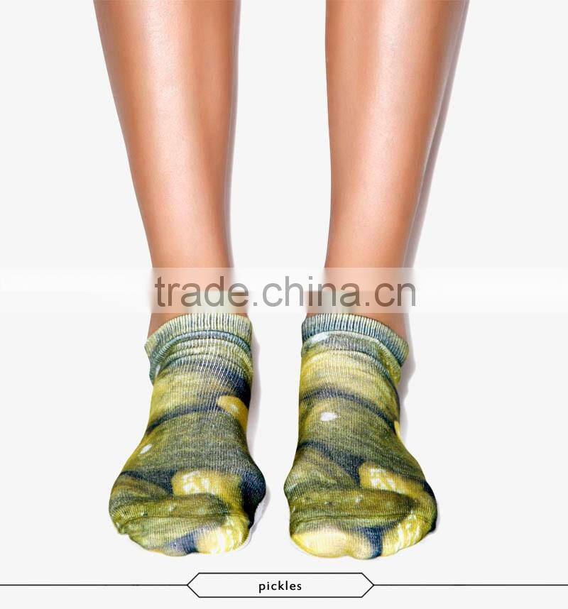 fashion wholesale anklet high quality 3d digital full print colorful ankle socks sports unisex custom hot sale stretch spandex