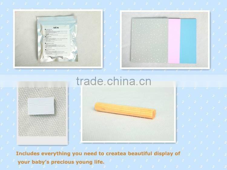 High quality baby hand imprint with wall wood frame moulding sculpture