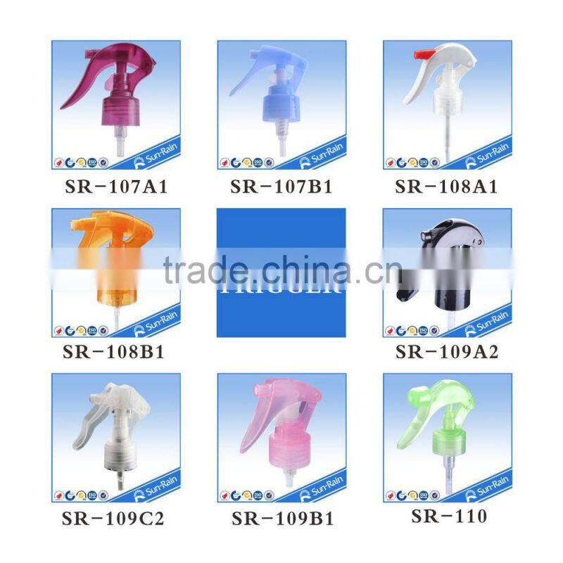 PP colourful mini mist trigger sprayer 24/410 smooth closure sprayer trigger