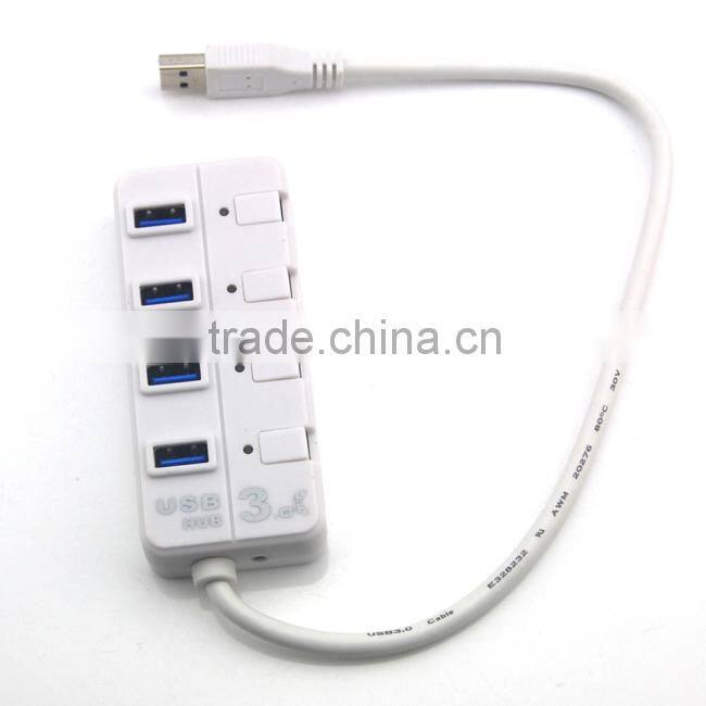 Super high speed computer switch button 4 port usb 3.0 hub