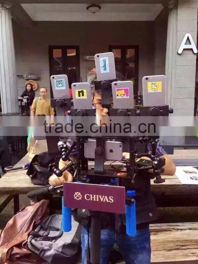 360 degree rotating cellphone Tripod Adapter Monopod Mount Holder with dual 1/4"-20 screw hole for small and big smartphone