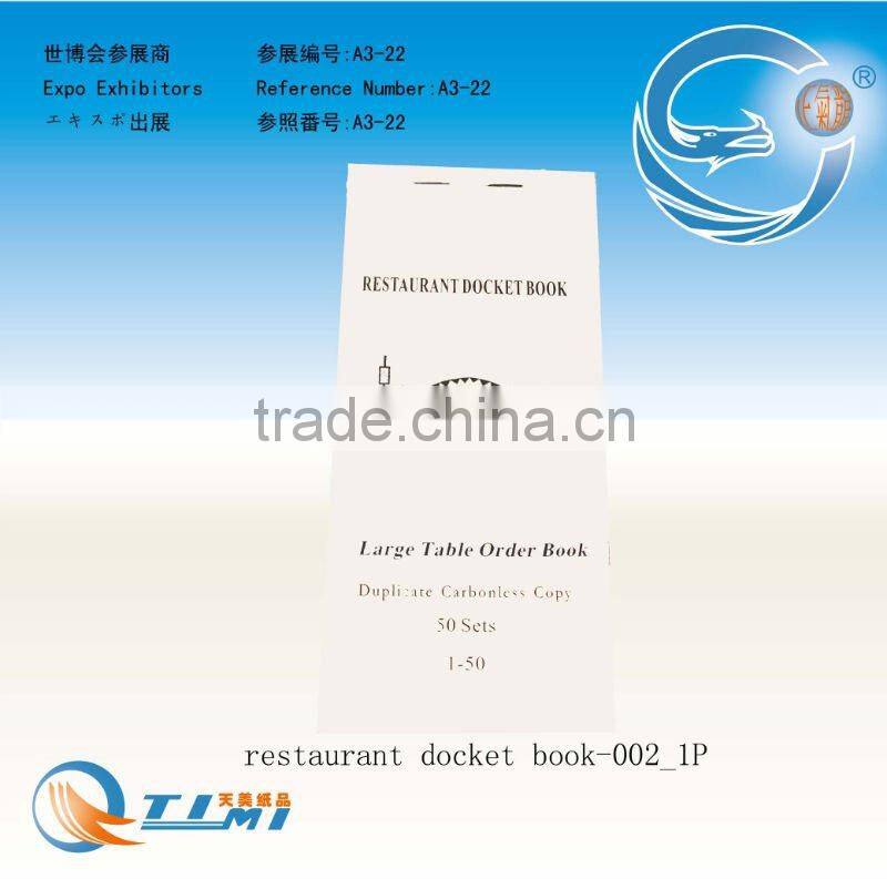 restaurant docket book(large table order book),take away docket book,