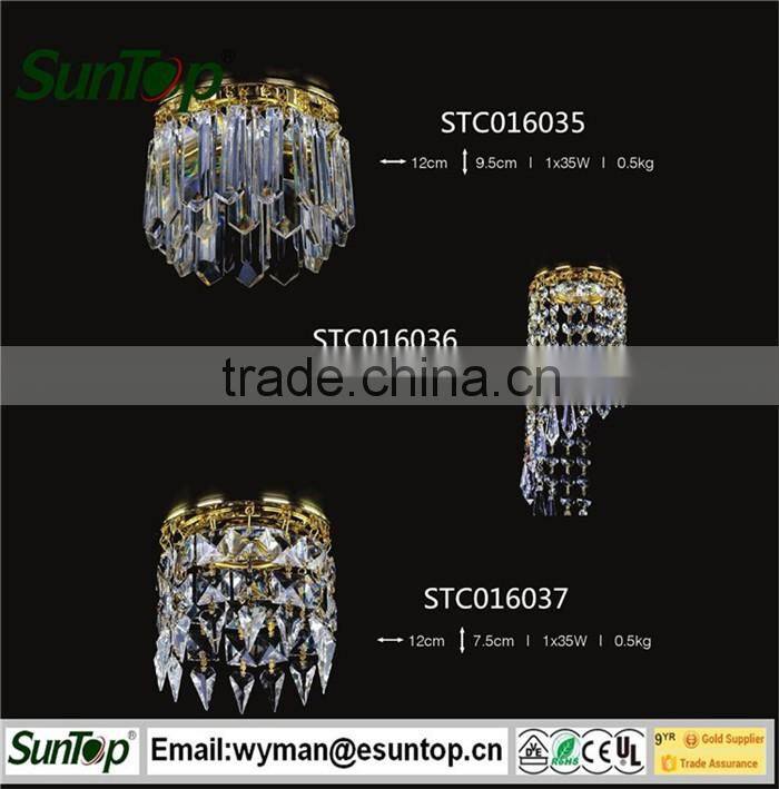 contemporary CE hanging crystals/led bulbs candelabra ceiling lights/europe lighting