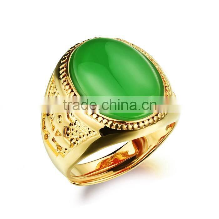 copper jewelry design green stone man ring 2016 new agate ring