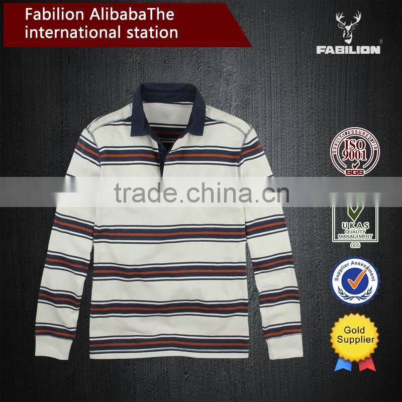 2016 OEM wholesale china men's fashion color stripe for softextile polo shirt