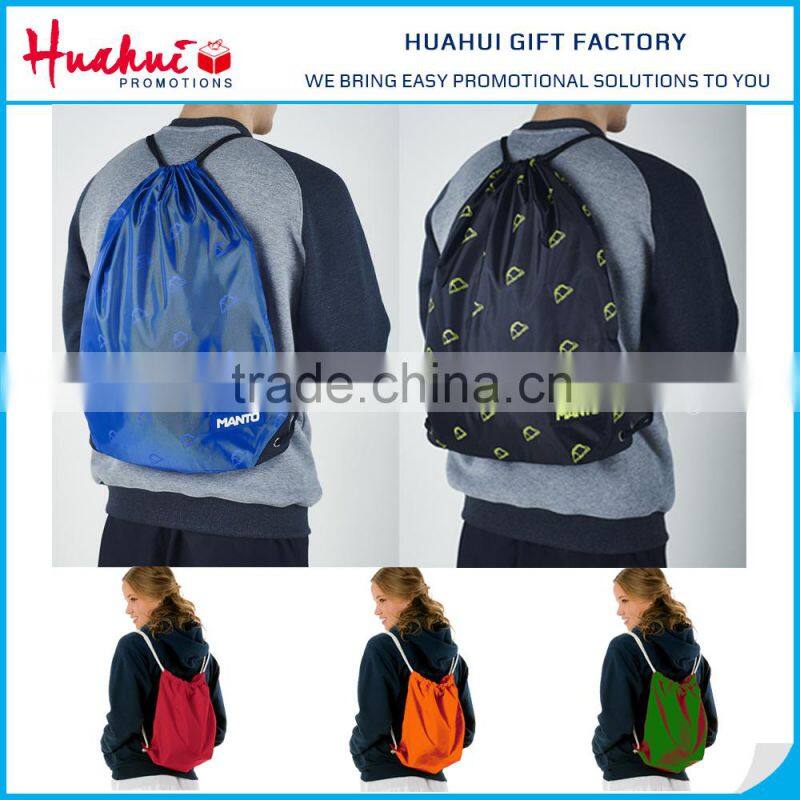 Hot Sale Customized Logo Branded Nylon Drawstring Bag