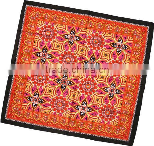Sunflower Printed Silk Twill Scarf 90*90 Brown/Black