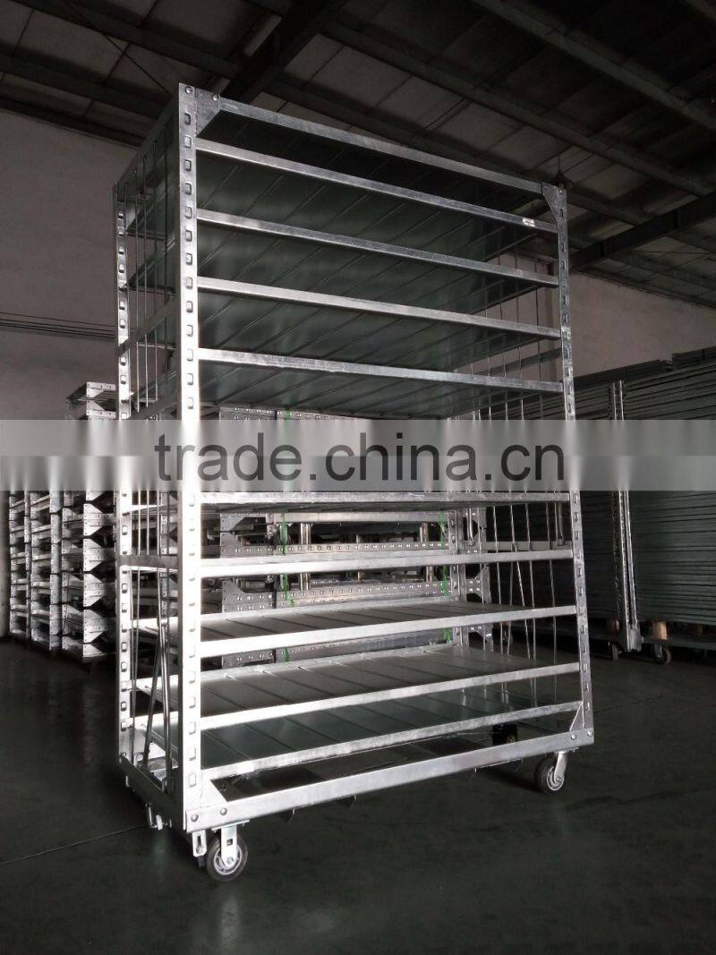 hot-dip galvanized heavy duty grower cart with sheet metal shelves
