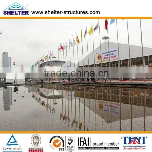 tent 15 40x50m outdoor big exhibition tents with transparent ABS wall for 112th canton fair made by guangzhou shelter marquee