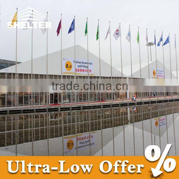 30x30m Trade show tent with Toughened glass
