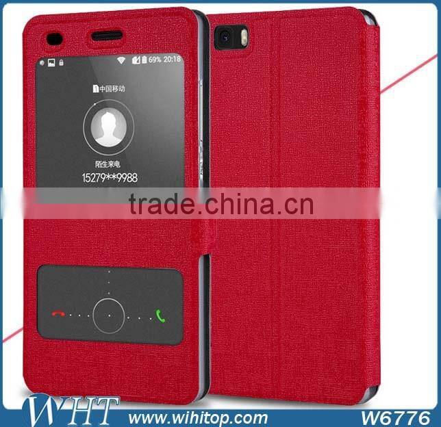 New Arrival Leather Flip Stand Case for Huawei P8 Lite, for Huawei P8 Mini Windows Leather Smart Case