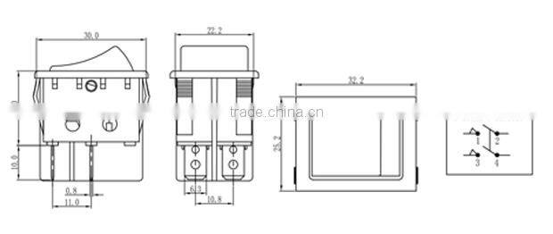 Lighted green on off rocker switch