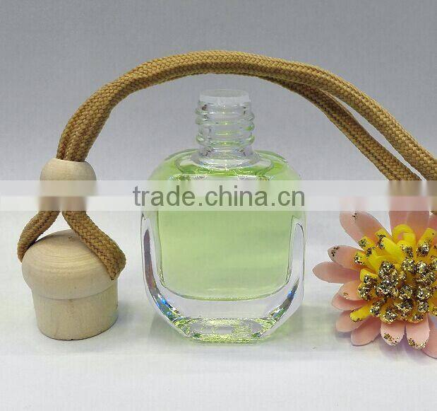 Wooden Cap Glass Refill Empty Car Perfume Diffuse Hanging Bottle