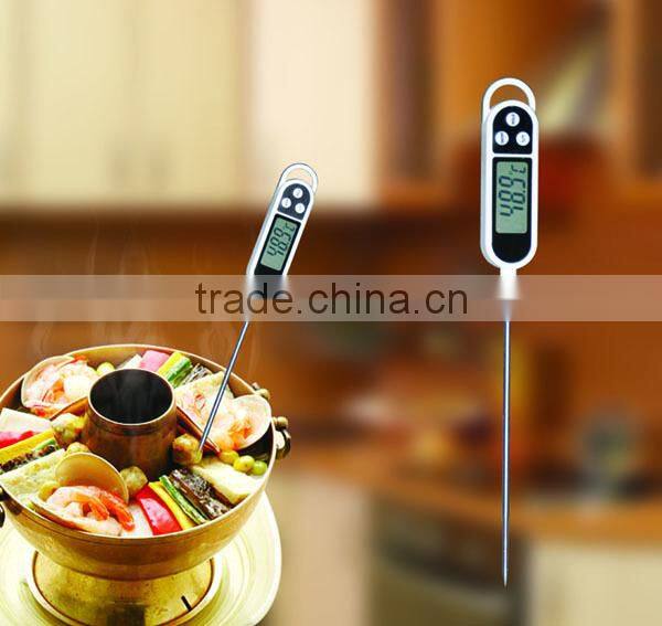 LFGB cert. Digital kitchen cooking food meat BBQ thermometer with stainless probe CE ROHS compliance -S706