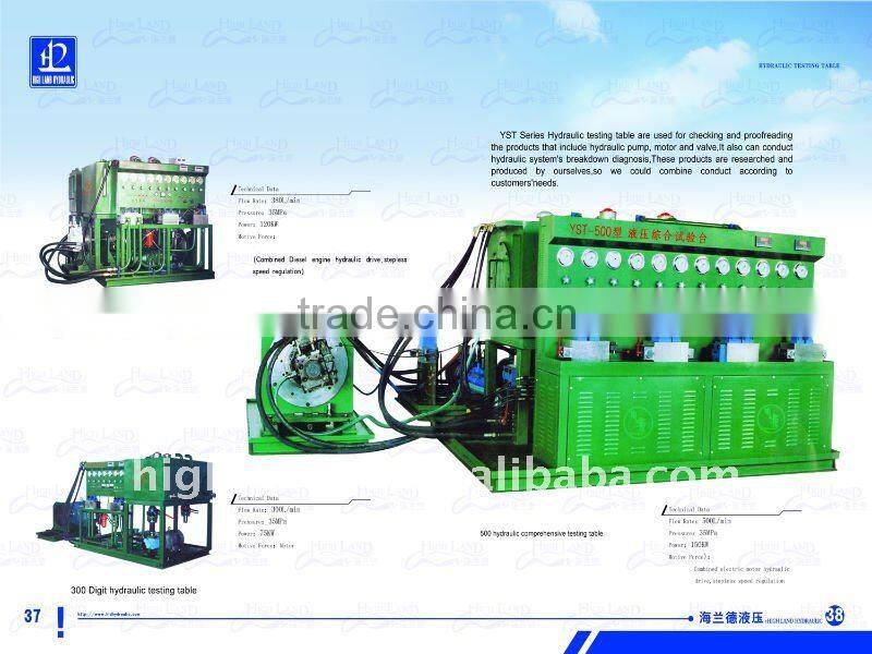 one sert of hydraulic pump testing table
