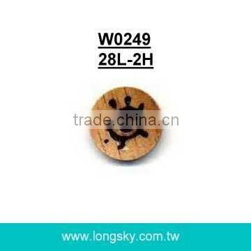 (#W0902) 1.5" 60L large size common design natural wood button