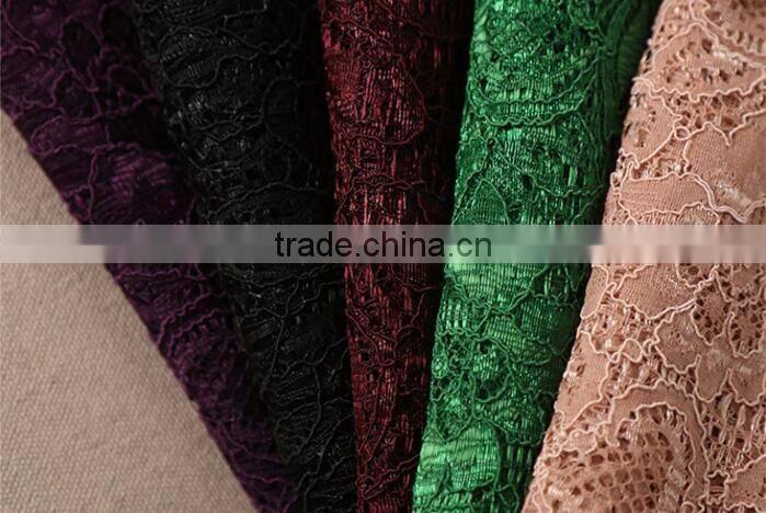 Sale warp knitting reactive dyeing lace fabric